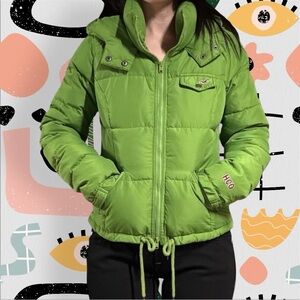 NWT✨ | Hollister | Deadstock Vintage Y2K Green Down Feather Fill Puffer Jacket